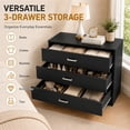 thumbnail image 3 of SESSLIFE 3 Drawer Nightstand, Black Night Stand with Silver Handles, Wood Bedside Table Storage Cabinet, Multi-Scene Furniture for Bedroom, Living Room, 3 of 8