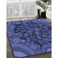 thumbnail image 2 of Ahgly Company Indoor Round Patterned Blue Whale Blue Area Rugs, 3' Round, 2 of 6