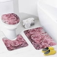 thumbnail image 4 of Beautiful Pink Roses Shower Curtain Sets with Rugs Toilet Lid Cover and Bath Mat Colorful Romantic Floral Shower Curtains with 12 Hooks Waterproof 4 Piece Bathroom Decor Set, 4 of 8