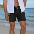 thumbnail image 5 of Ecqkame Summer Beach Shorts for Men Casual Fast Dry Solid Color Elastic Drawstring Outdoor Shorts Loose Lightweight Travel Shorts Black-B M, 5 of 9