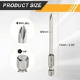 thumbnail image 2 of Uxcell 8pcs #1 Punta de Destornillador Phillips PH1 Vástago Hexagonal de 1/4" Longitud de 3" (75mm) Varilla de 0.16" Puntas Magnéticas de Cabeza Cruzada de Acero S2 Destornillador Industrial, 2 of 7