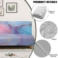 thumbnail image 4 of Jiueut Blue Golden Marble Pattern Armless Futon Sofa Slipcover, Soft Non-Armrest Couch Furniture Protector Stretchable Couch Sofa Slipcover with Anti-Slip Straps, 4 of 7