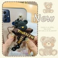 thumbnail image 4 of LYM-Phone Case For MOTO G Play 2023, silicone Anti-knock phone case Skin-friendly feel protective case Black pearl pendant Cartoon Waterproof soft case Back Cover Bear bracelet cute, 4 of 9