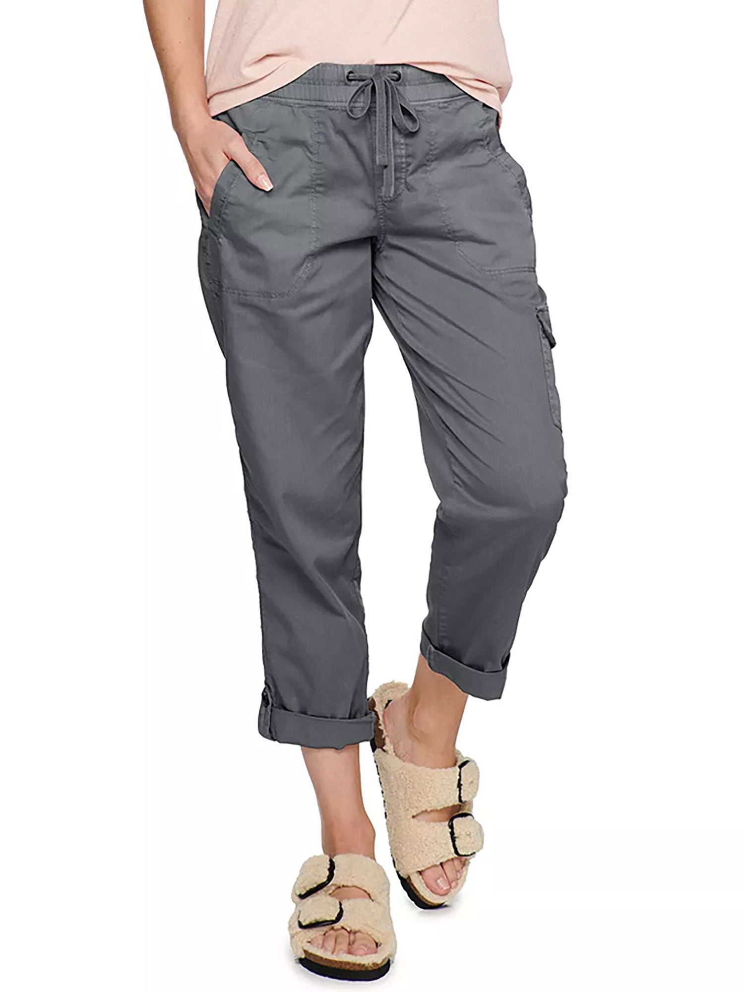 Niuer Women Elastic Waist Sweatpants Joggers Pants Loose Fit Workout Lounge  Pants with Pockets Gray XL 
