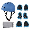 thumbnail image 2 of Conjuntos de rodilleras y coderas para casco de seguridad, 7 piezas/juego, casco de seguridad para niños, equipo protector, rodilleras, coderas, conjunto de equipo protector para patinaje, compacto y liviano, 2 of 8