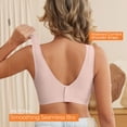 thumbnail image 3 of Wireless Bras for Women Plus Size Push up Sports Bra Seamless Full Coverage Soft Sleep Wirefree Bra Comfort V Neck Bra No Underwire Everyday Bras, Pink, 3 of 9