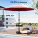 thumbnail image 5 of QinaQin Sombrilla para patio de 10 pies, paraguas de mesa para exterior con manivela suave, inclinación con botón y 8 varillas resistentes, protección UV e impermeable para jardín o terraza, 5 of 7