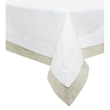 

Unique Double Bordered Design Natural Tablecloth (72 x72 Tablecloth)