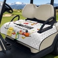 thumbnail image 3 of Xixirimido Golf Cart Seat Cover Quilted Golf Cart Seat Towel Blanket with 4 Pockets & Non Slip Backing Universal Fit for 2 Person Seats Carts, Golf Theme White, 3 of 8
