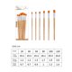 thumbnail image 2 of Juego de 6 pinceles para pintar, nailon, pelo, mango de madera, pinceles para artistas, niños, adult Irfora Punta plana, 2 of 7