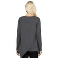 thumbnail image 3 of Women's Long Sleeve Asymmetrical Hem Tunic Top, HEATHER CHARCOAL, L, 3 of 4