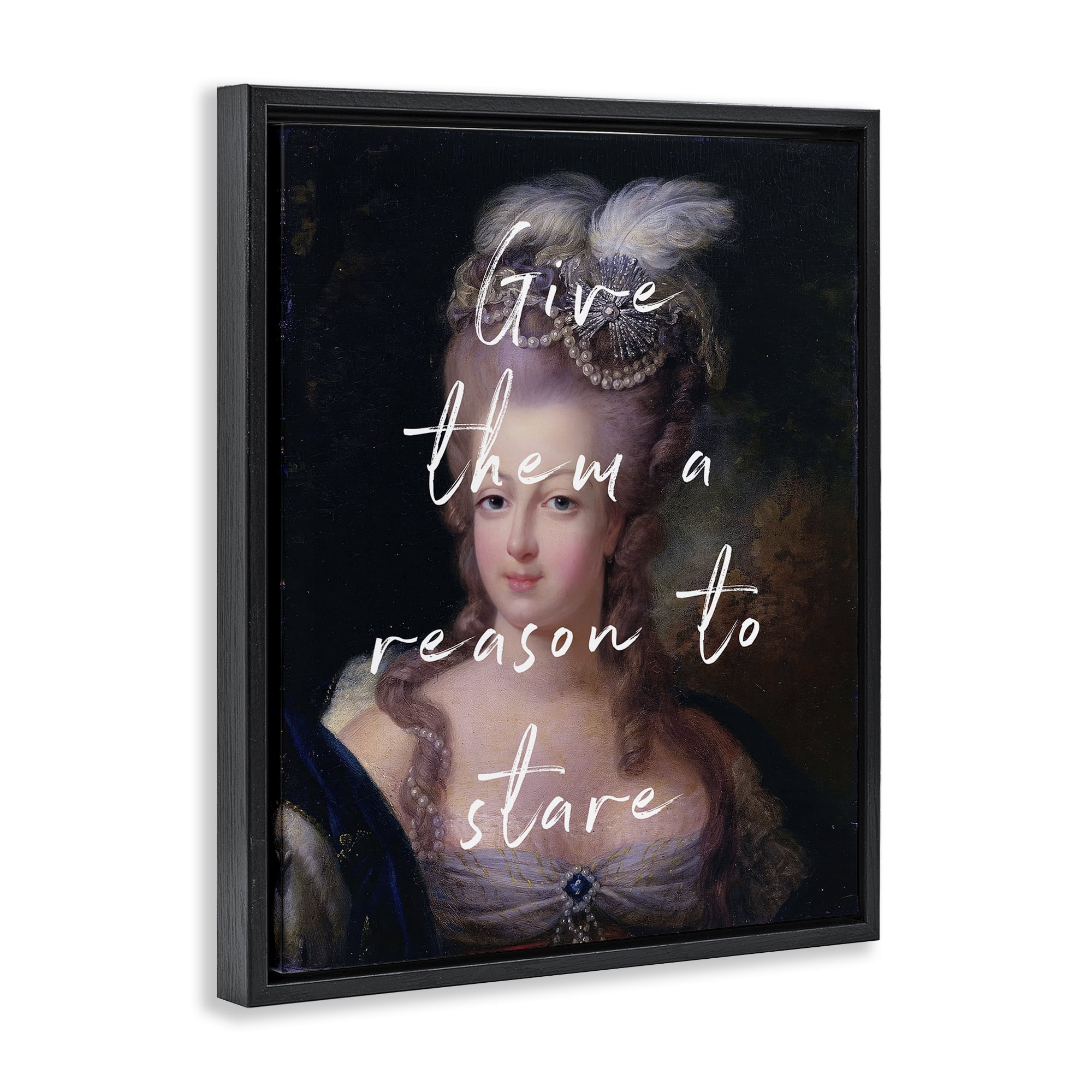 Stupell Industries Give Them A Reason To Stare Black Framed Floater Canvas Wall Art, design by Tina LeCour