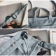 thumbnail image 3 of Cartera de lona Apalfuy Bolsa de estudiante portátil con cuerpo cruzado gris, 3 of 6