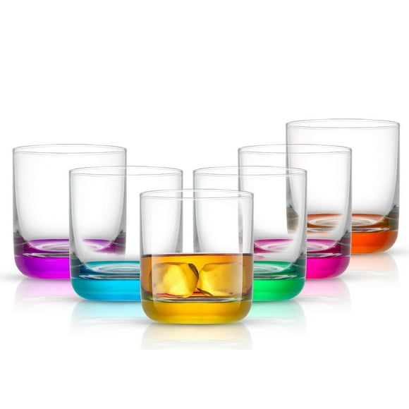 Verres à Whisky Doubles Colorés à l’Ancienne Hue - 10 oz - Ensemble de 6