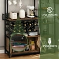 thumbnail image 5 of Uforic 6 Tier Kitchen Bakers Rack with Power Outlets, Coffee Bar Table with Wine Rack & Glass Holder, Storage Microwave Stand Kitchen Storage Shelf for Kitchen,Brown, 5 of 8