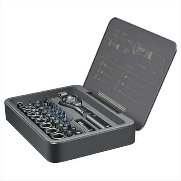 Destornillador MagnéTico: Kit de Destornilladores de Trinquete 40 en 1 con de RóTula, Puntas S2 PortáTiles, Herramienta de ReparacióN de PrecisióN.