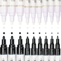 Pintar: Acylic Paint Markers: Black & White - 18 Pack, 0.7mm/ 1mm/ 5mm - Outline-Drawing-Calligraphy, Japanese Ink Multi-Surface Pens, Art Supplies