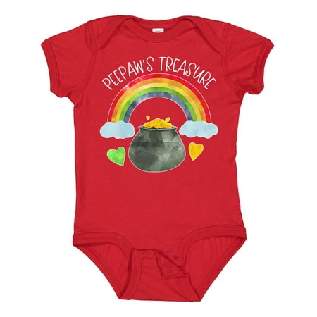 

Inktastic Peepaw s Treasure St. Patrick s Day Rainbow and Gold Gift Baby Boy or Baby Girl Bodysuit