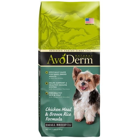 AvoDerm Natural Chicken Meal and Brown Rice Formula Small Breed Adult Dog Food, 7-Pound