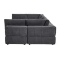thumbnail image 6 of Partner Furniture Corduroy Fabric Modular Sectional with Ottoman in Dark Gray, 6 of 10