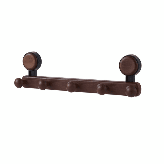 Coat Rack Wall Mount with Suction Cup, 23.81" Long 7 Hooks,Rustic Finish Heavy Duty Over the Door Coat Hat Hanger for Jacket Bags