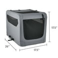 thumbnail image 6 of Vibrant Life Folding Soft Dog Crate, 3-Door Pet Kennel, 26", Gray, 6 of 8
