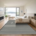 thumbnail image 3 of ODIKA 6'x9' Machine Washable Non-Slip Area Rug, Contemporary Contrast Stripe with Sophisticated Black and Design High Traffic Rug with Pad, Black, 889889, 3 of 8