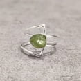 thumbnail image 2 of Natural Peridot Ring, Rough Peridot Gemstone Ring, August Birthstone, Double Band, 925 Sterling Silver, Womens Ring, Christmas, Thanksgiving, Handmade, Statement Jewelry, Rough Gemstone Jewelry, 2 of 6