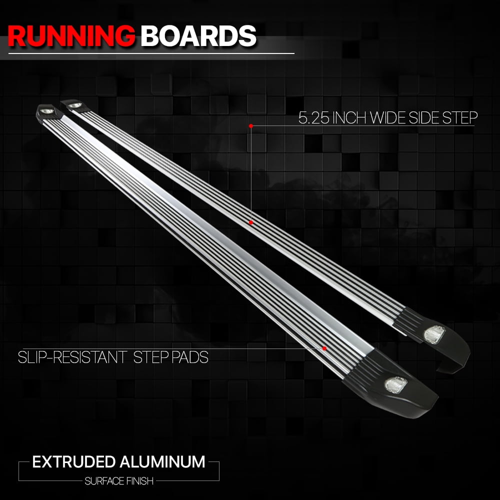 DNA Motoring For 07-18 Toyota Tundra Crew Cab LED Light 5.25" Wide Side Step Nerf Bar Running Boards