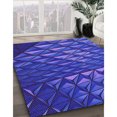 thumbnail image 3 of Ahgly Company Tapis Rond Lavable en Machine Intérieur Transitionnel Bleu Cobalt, 7 Pieds Rond, 3 of 7
