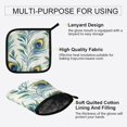 thumbnail image 3 of Yayeee Oven Mitts and Pot Holder Set of 2 Heat Resistant Kitchen Gloves Baking Hot Pad, Peacock Feather, 3 of 5