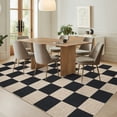 thumbnail image 2 of HIWEAVER Black/White 2' x 8' Easy Jute Runner for Kitchen Non Slip Stain Resistant Checkered Indoor Outdoor Throw Carpet Non Shedding Modern Geometric Mat for Hallway Outdoor Patio Rug, 2 of 6
