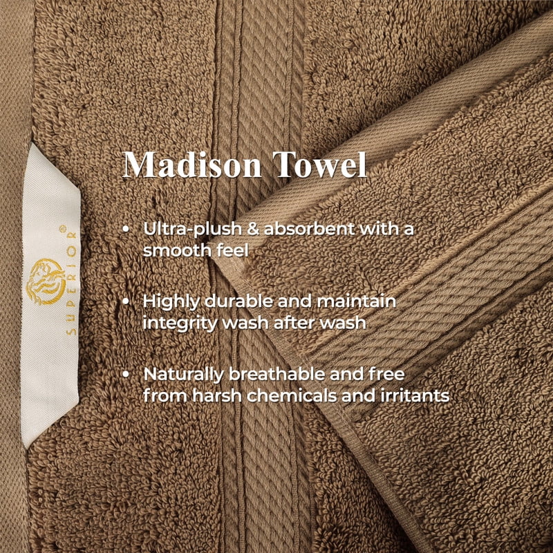 Superior 800 GSM Egyptian Cotton 4-Piece Hand Towel Set, Soft Ultra Absorbent Towels, Stone