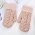 thumbnail image 4 of Dyfzdhu Women Men Cold Weather Gloves Winter Gloves Mittens Thick Thermal Plush Mittens Womens Warm Convertible Fingerless Gloves Khaki, 4 of 6