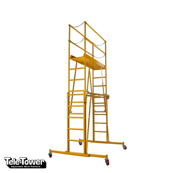 TELE-TOWER® ADJUSTABLE WORK PLATFORM MODEL 1101-22 1000 LBS 11' 6'X22" DECK SIZE