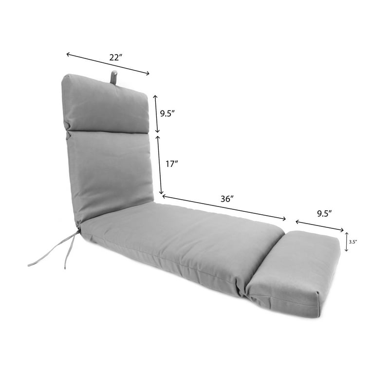Jordan Manufacturing Sunbrella 72 x 22 Milano Char Gray Stripe Rectangular Outdoor Chaise Lounge Cushion with Ties and Hanger Loop Walmart