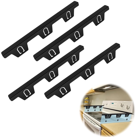VANROUG 4PCS Stove Gap Covers Stainless Steel, Retractable Stove Counter Gap Filler, Between Stove and Counter Slide In Range Trim Kit for Kitchen