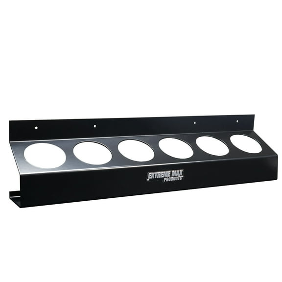 Extreme Max 5001.6168 Wall-Mount Aluminum Aerosol Storage Shelf for Enclosed Trailer Shop Garage Storage - 6-Can Capacity, Black