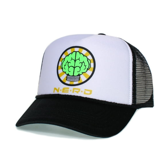 Nerd Trucker Hat Neptunes N*E*R*D N.E.R.D. Cap Adult One-Size Multi (Black/White/Black)