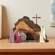 thumbnail image 5 of Estatua de madera con escena de resurrección de Pascua religiosa, piezas para decoración del hogar, micropaisaje, mesa, juego de belén de madera, decoraciones, manualidades A, 5 of 7
