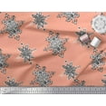 thumbnail image 3 of Soimoi Rayon Crepe Fabric Floral Block Printed Fabric 1 Yard 46 Inch Wide, 3 of 3