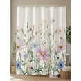 thumbnail image 4 of Farmhouse Watercolor Shower Curtain, Wildflowers Plants Retro Linen Texture Waterproof Shower Curtain Set with 12 Hooks Lightweight Washable Fabric Shower Curtains for Bathroom 36x72 Inches, 4 of 6