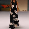 thumbnail image 1 of SMihono Robes Bohèmes d'Été Femmes Grande Taille Mode Femmes Décontracté Col en V Robes Imprimées Été Robe Sans Manches à Enfiler, 1 of 5
