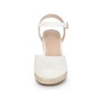 thumbnail image 6 of BLISSFUL STEP Women's Espadrille Platform Closed Toe Lace Wedge Heel Sandals 7, 6 of 8