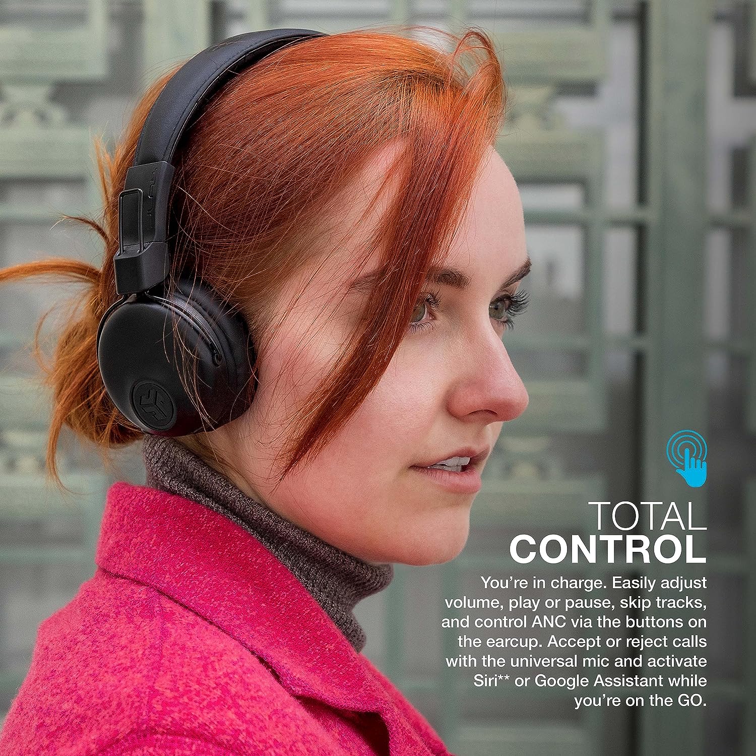 JLab Studio Bluetooth Wireless On-Ear Headphones | 30+ Hour Bluetooth 5 Playtime | EQ3 Sound | Ultra-Plush Faux Leather & Cloud Foam Cushions | Track and Volume Controls | Black - image 5 of 7