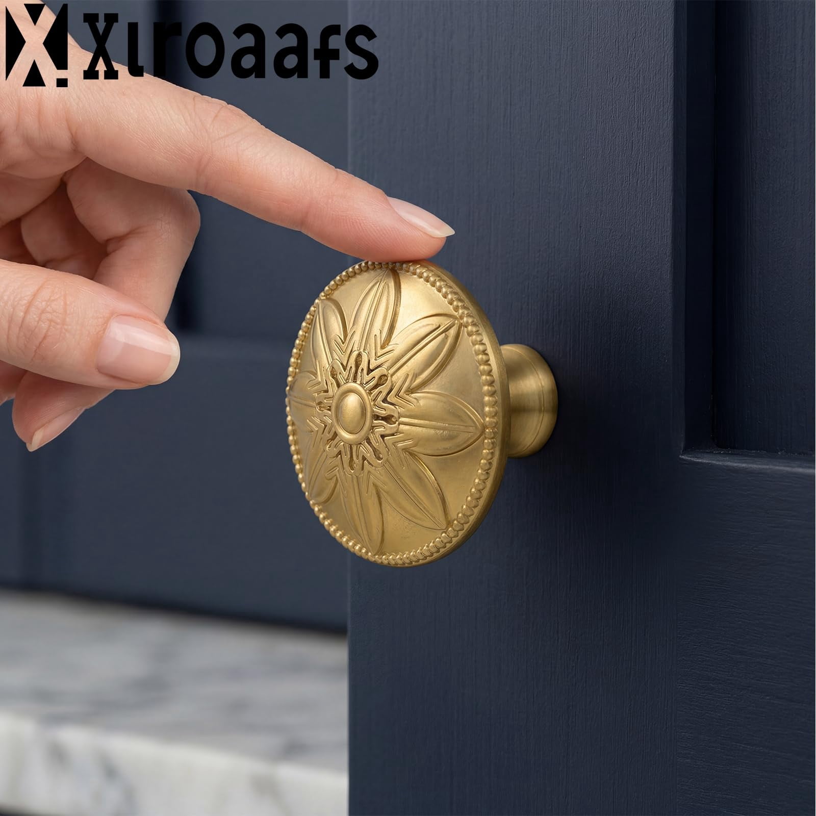 4 Pack Antique Brass Cabinet Knobs Vintage Dresser Knobs Drawer Knobs,1.4" Round Vintage Kitchen Cabinet Knobs Handles for Cabinets and Dresser Drawers Rustic