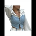 thumbnail image 2 of Conjunto Casual de Dos Piezas para Mujer: Sudadera con Capucha y Cremallera de Larga con Bloques de Color + Pantalón de Mezclilla con Cordón Ajustable S, 2 of 8