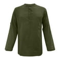 thumbnail image 2 of Bcfgryg Men's Casual Button Down Shirt Long Sleeve Solid Color Shirt Tops Dress Shirts For Men Green, 2 of 3