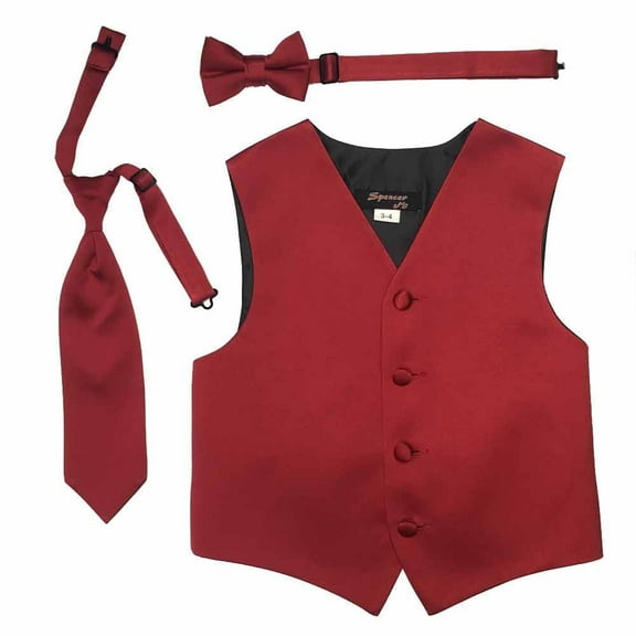 Apple Boys Satin Vest Spencer J - Boys 5-6