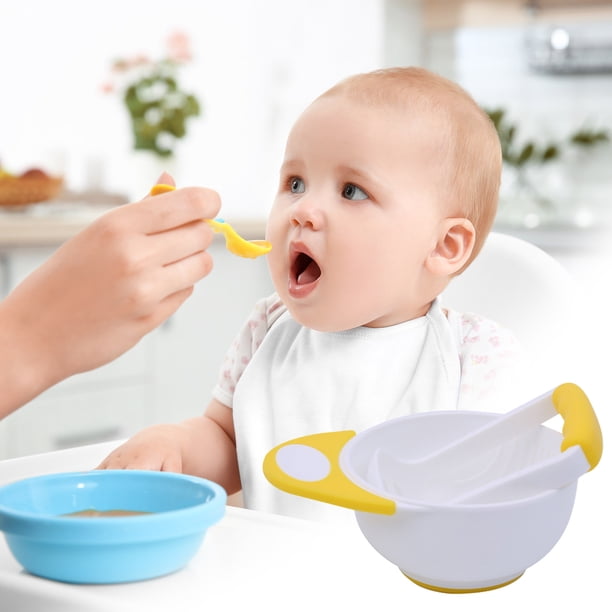 Xihbxyly Juego de Tazón para Moler, Base Antideslizante, Mango Grueso para Un Agarre Cómodo, Material Seguro para Alimentos de Bebé, Ideal para Hacer Puré de Frutas y Verduras, Fácil de Limpiar, Tama